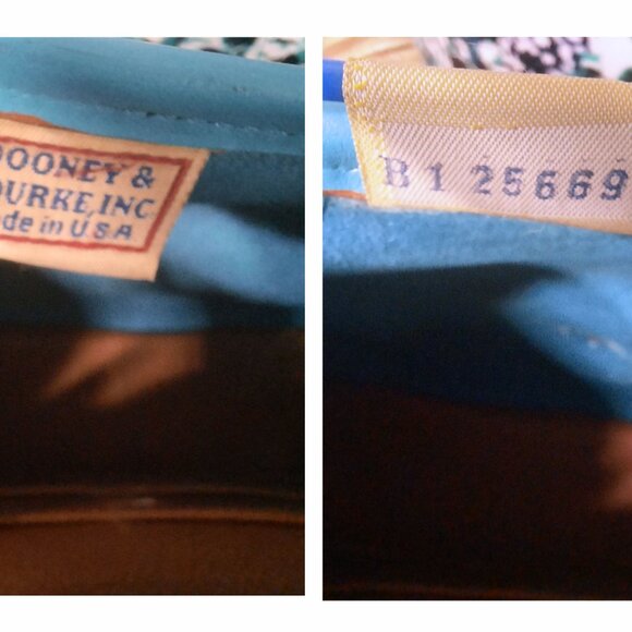 Dooney & Bourke Blue Carpet Bag Hand Painted Turquoise Crossbody Bag Vintage - Picture 16 of 16